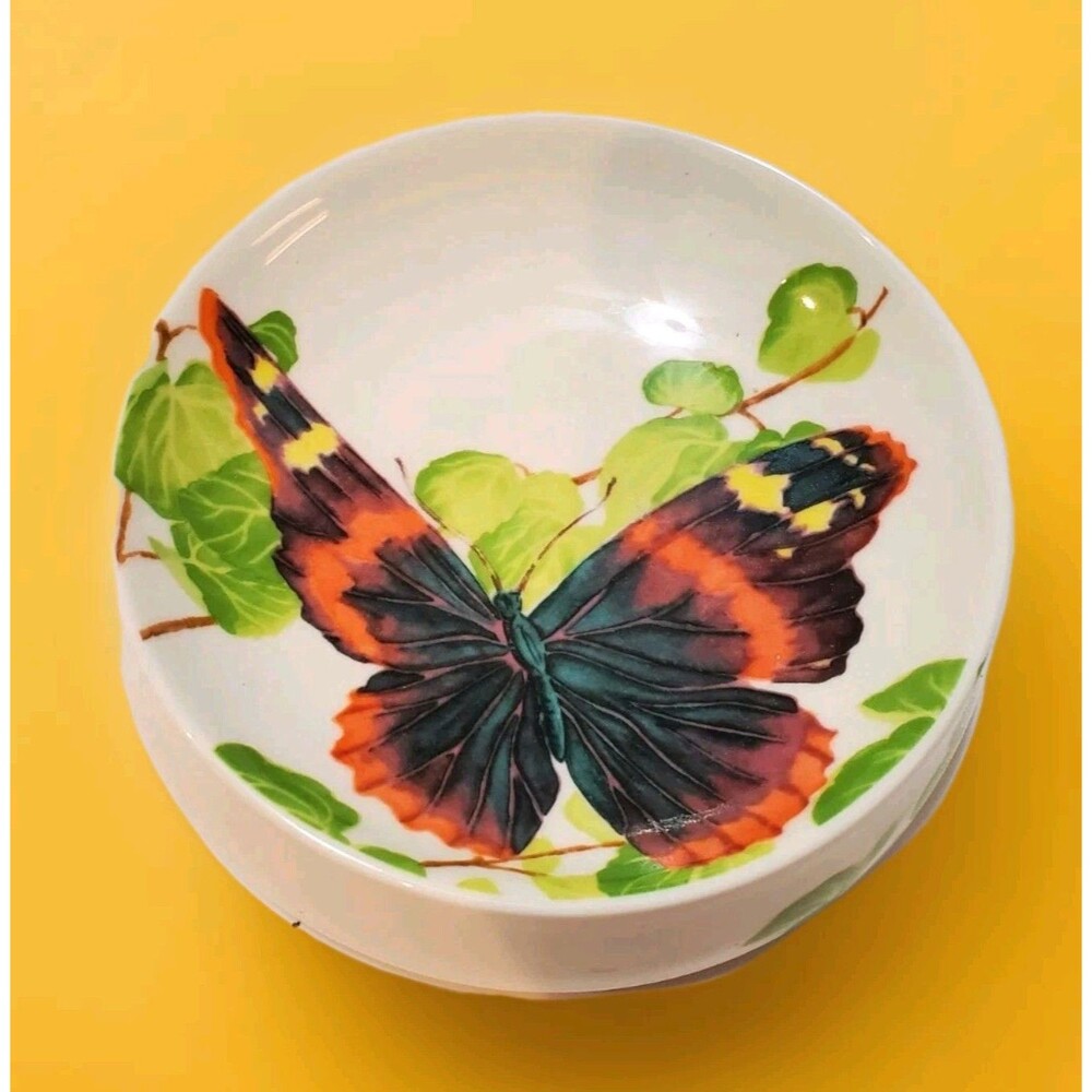 Makasa Butterfly Trinket Jewelry Dish Michael Lax Silk Lady Made In Japan A7722
